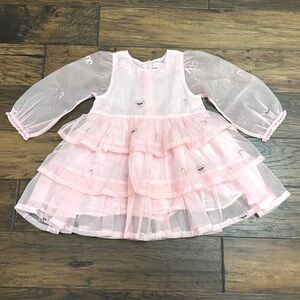 Pink Chicken EUC 2Y Candy Cane Organza Dress